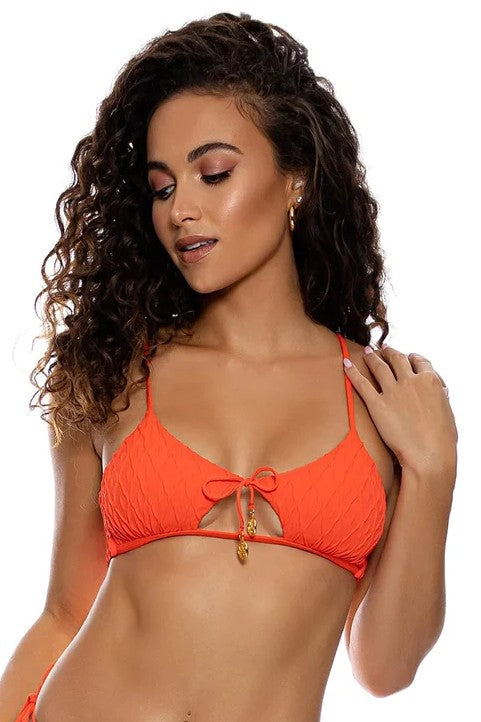 Luli Fama Diamond Girl Scoop Neck Cut Out Top